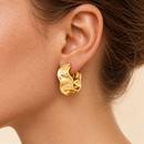 18ct Gold Plated Hammered Hoops 