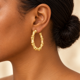 Gold Tone Hoop Earrings 