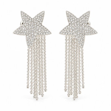 Silver Plated Star Drop Earrings 