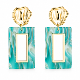 Gold Plated Green Gate stainless steel earrings 