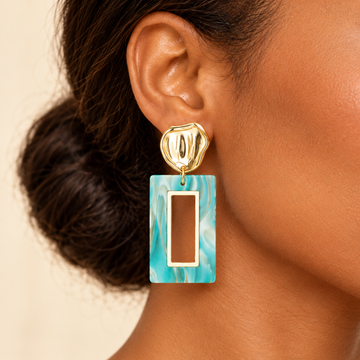 Gold Plated Green Gate stainless steel earrings 