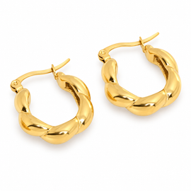 Gold Tone Classic Hoop Earrings 