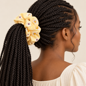 Yellow Spring Flower Scrunchie 