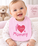 Pink I Love Mummy Cotton Bib (One Size) 