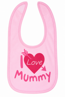 Pink I Love Mummy Cotton Bib (One Size) 