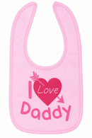 Pink I Love Daddy Cotton Bib (One Size) 