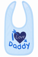 Blue I love Daddy Cotton Bib (One Size) 