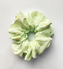 Green Spring Flower Scrunchie 