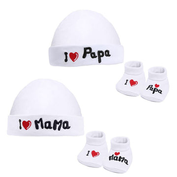 I ♥ Mama Hat and Bootee set (NB-3 Months) 