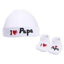 I ♥ Papa Hat and Bootee set (NB-3 Months) 