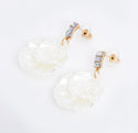 White and Gold Tone Drop Earrings 