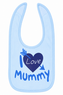 Blue I Love Mummy Cotton Bib (One Size) 