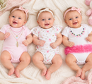 Pink 3 pack bodysuits (0- 9 Months) 