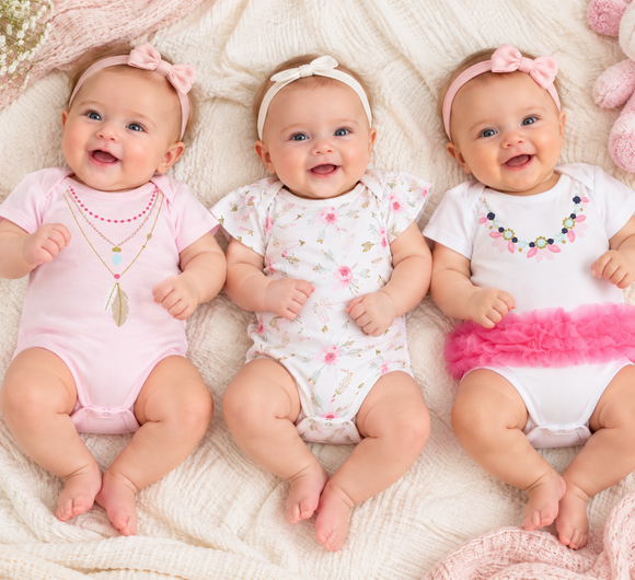 Pink 3 pack bodysuits (0- 9 Months) 