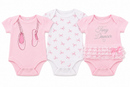 Pink 3 pack bodysuits (0- 9 Months) 