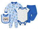 Blue 4 Piece Cotton Set  (0-9 Months) 