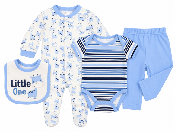 Baby boys Sky 4 Piece layette Set (0-9 Months) 