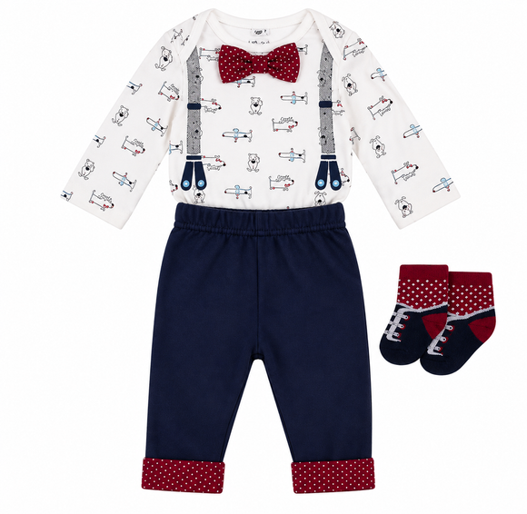 Little Gentleman Bow Tie Outfit Set (0-12 months) 