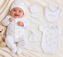White 7 Piece Baby Starter Set (0-3 months) 