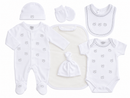 White 7 Piece Baby Starter Set (0-3 months) 