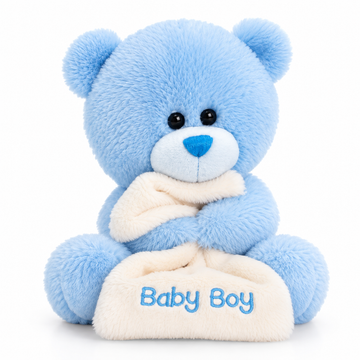 14CM Pipp The Bear with Blanket- Currently available in blue only 
