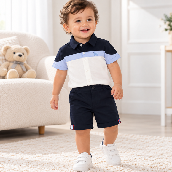 Dinosaur Panel shirt and Chino Shorts Set (1-2 Years) 