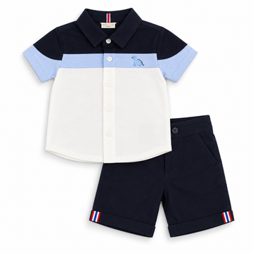 Dinosaur Panel shirt and Chino Shorts Set (1-2 Years) 