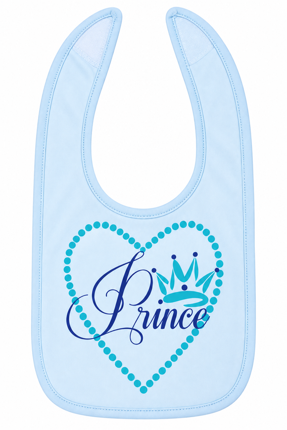 Baby Blue Prince Velcro Bib (One Size) 