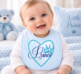 Baby Blue Prince Velcro Bib (One Size) 