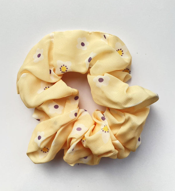 Yellow Spring Flower Scrunchie 