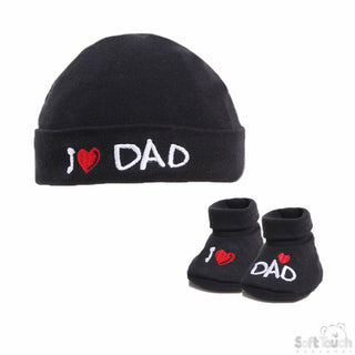 Dad/Mum Hat and Bootee Set (NB-3 Months) 