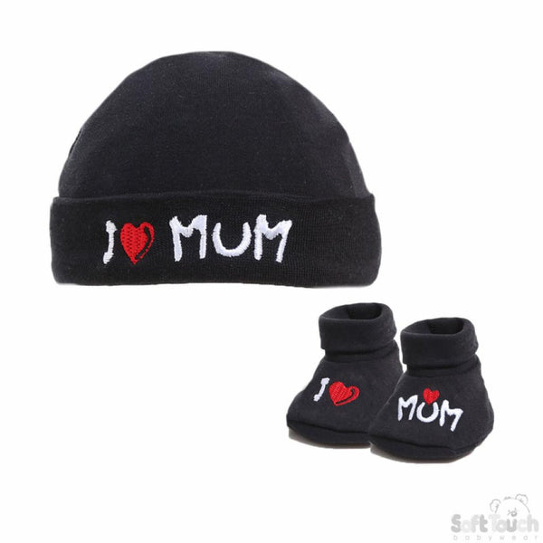 Dad/Mum Hat and Bootee Set (NB-3 Months) 