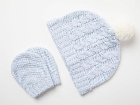 Sky Knitted Outfit In A Gift  Box (NB-6 Months) 