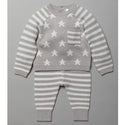 Grey Baby Unisex Stars Knitted 2 Piece Outfit (0-12 Months) 