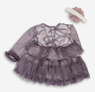 Mini Born Two Purple Glittery Dress 
