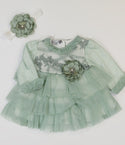 Two Piece Green Glittery Dress 