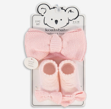 Two Piece Light Pink Headband & Sock Set 