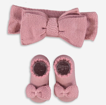 Two Piece Dark Pink Headband & Sock Set 