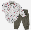 White Shirt & Khaki Chinos Set 