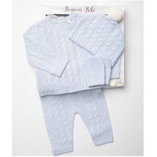Sky Knitted Outfit In A Gift  Box (NB-6 Months) 