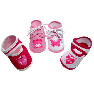 Girls Terry Cotton Shoes (0-4 MONTHS) 
