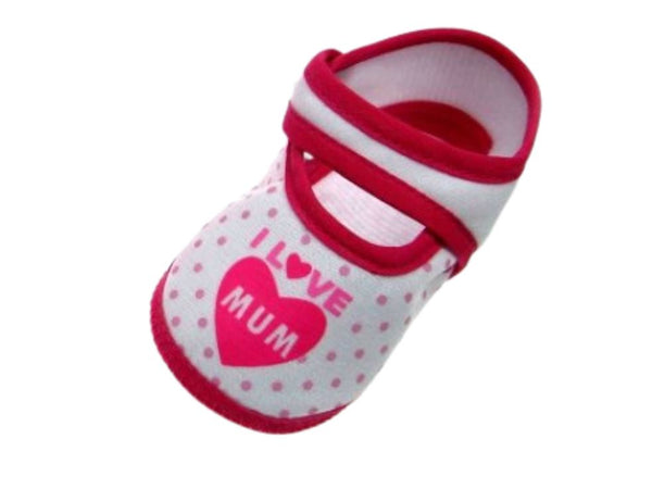 Girls Terry Cotton Shoes (0-4 MONTHS) 