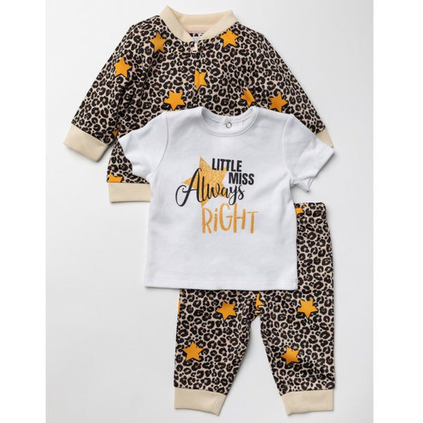 Little Miss Stars 3 Piece Tracksuit Set (0-18 Months) 