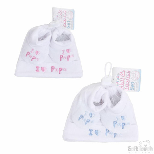 Papa Hat and Bootee set (NB-3 Months) 