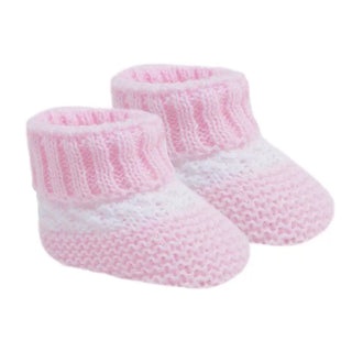 Pink Stripe Booties (Newborn) 