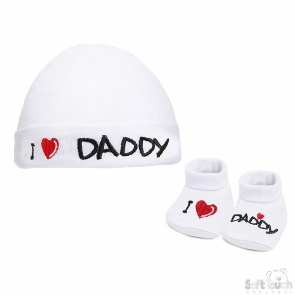 Mummy & Daddy Hat and Bootee set (NB-3 Months) 